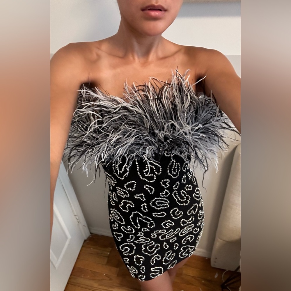 Retrofete Feathers Crystal Mini dress